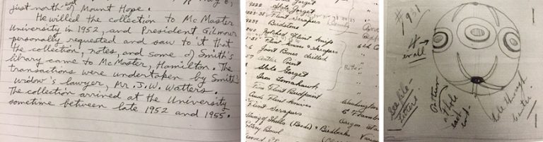 collectors-notes-768x201.jpg Examples of notes about private collections that are now part of the McMaster legacy collection.
